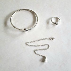 Sterling Silver Three Piece Jewelry Set